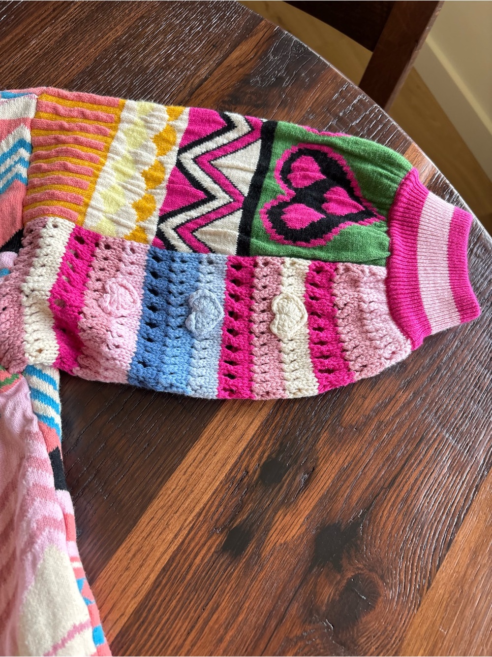 Anthropologie PILCRO Patchwork Cardigan Sweater, Colorful,Fun,Oversized One Size - Picture 9 of 16